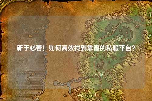 新手必看！如何高效找到靠谱的私服平台？